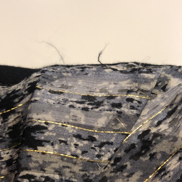 Ella Moss Platinum Print Stripe Sleeve Silk Henley - Picture 10 of 12